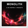 MONOLITH u-he Repro-1 preset pack artwork: 121 presets by DISTRIKT AUDIO